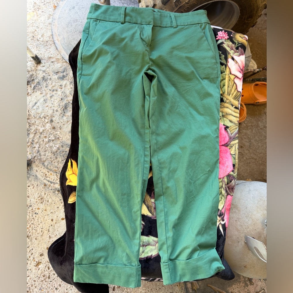 Ann Taylor Women's Vibrant Green Cropped Jeans